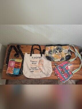 Canvas Tote Bag with Cat & Other Bags